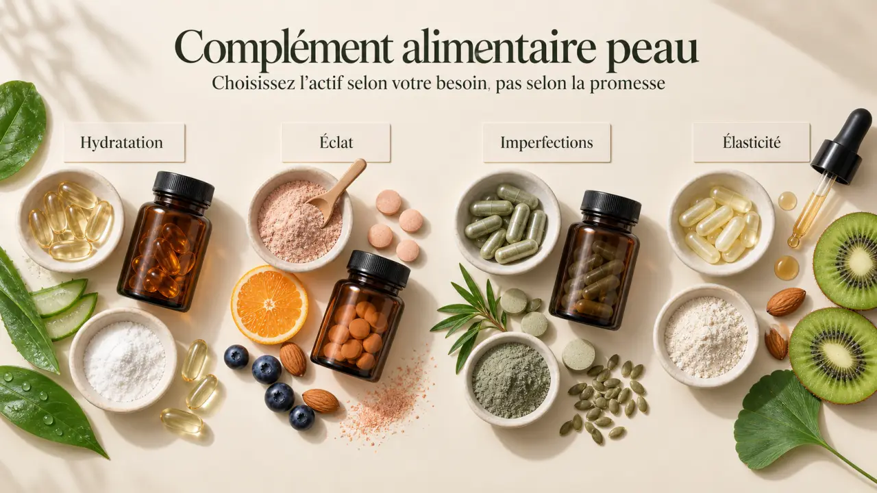 Complément alimentaire peau : choisissez l’actif selon votre besoin, pas selon la promesse