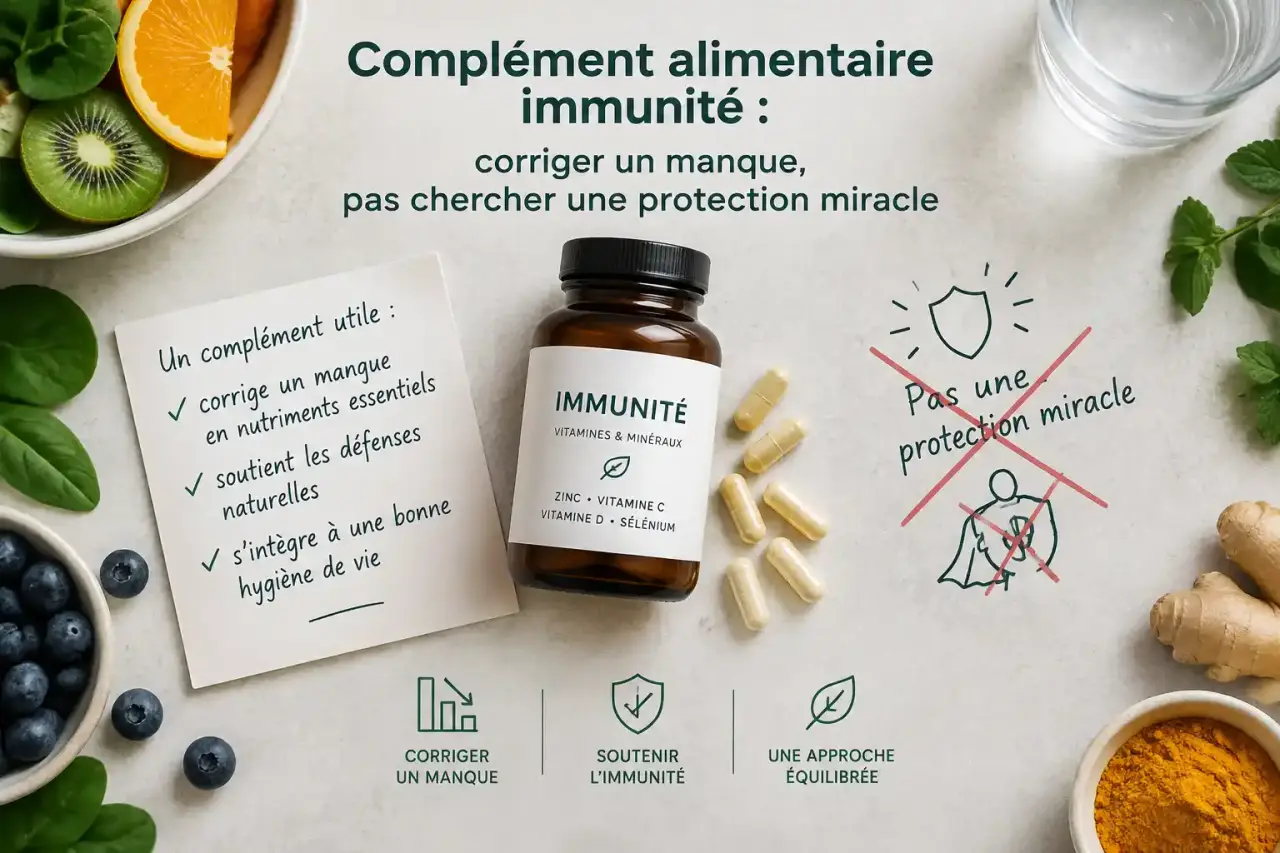 Complément alimentaire immunité : corriger un manque, pas chercher une protection miracle