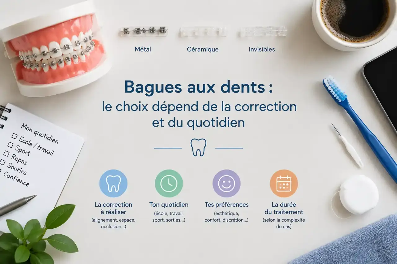 Bagues aux dents : le choix dépend de la correction et du quotidien