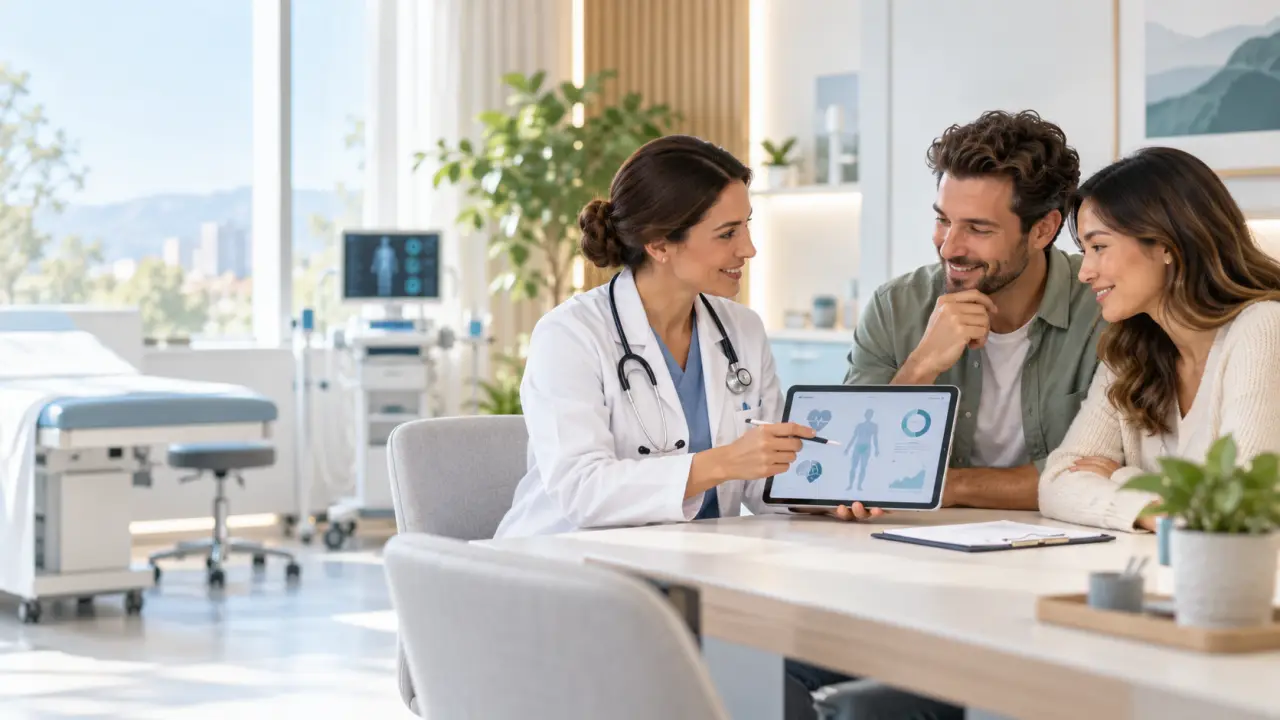 Professionnel de santé présentant une approche préventive personnalisée