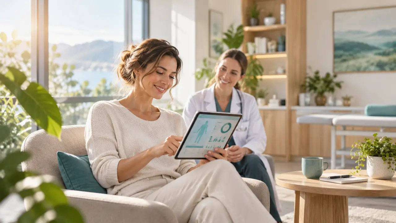 Personne échangeant avec un professionnel de santé après un bilan préventif